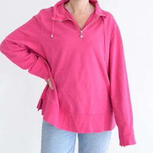 Vintage Image 80's Pink  Half Zip Pullover Barbiecore Sweater M